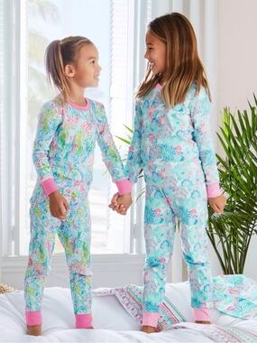 Lily Pulitzer x Pottery Barn Tight Fit Organic Cotton Pajamas. Size 8 (v1)